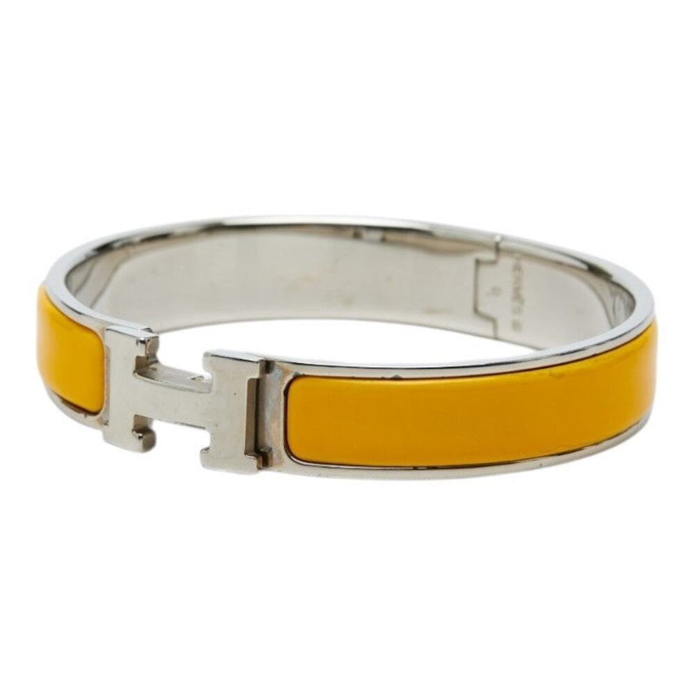 Hermes Clic H PM Bangle Metal Enamel Silver